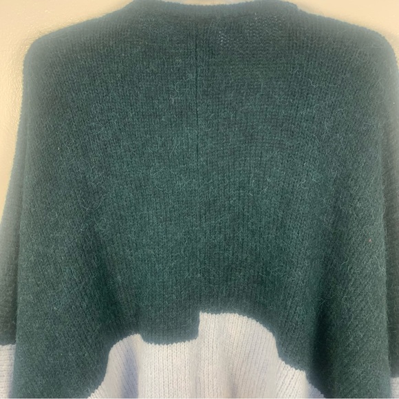 ELK Alpaca Wool Blend Color Block Poncho Sweater - Picture 14 of 16
